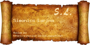 Simonics Larina névjegykártya